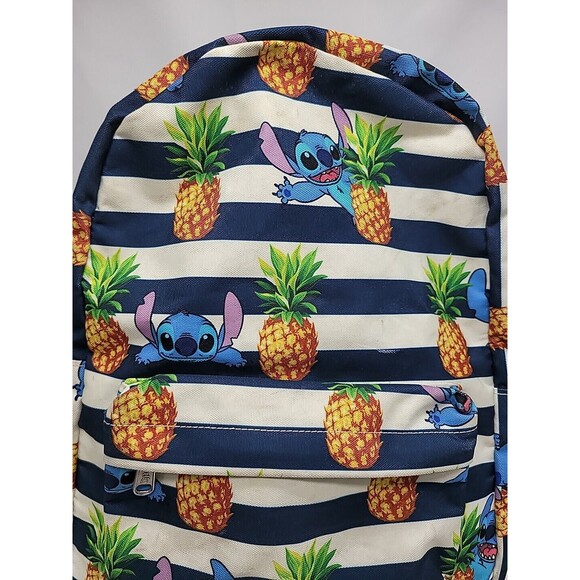 Disney Loungefly Lilo & Stitch Pineapple Large Striped Nylon Women’s Backpack - Picture 3 of 16